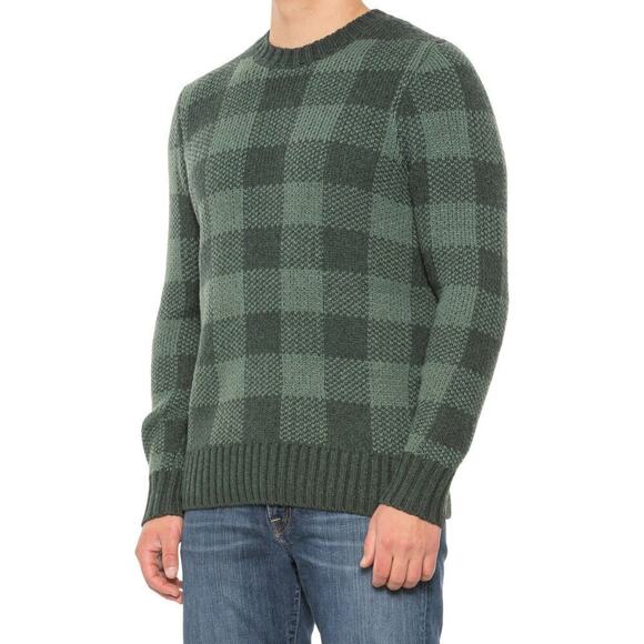 SmartWool Dk Sage Heather Cozy Lodge Buffalo Check Sweater Men's Size L NWT